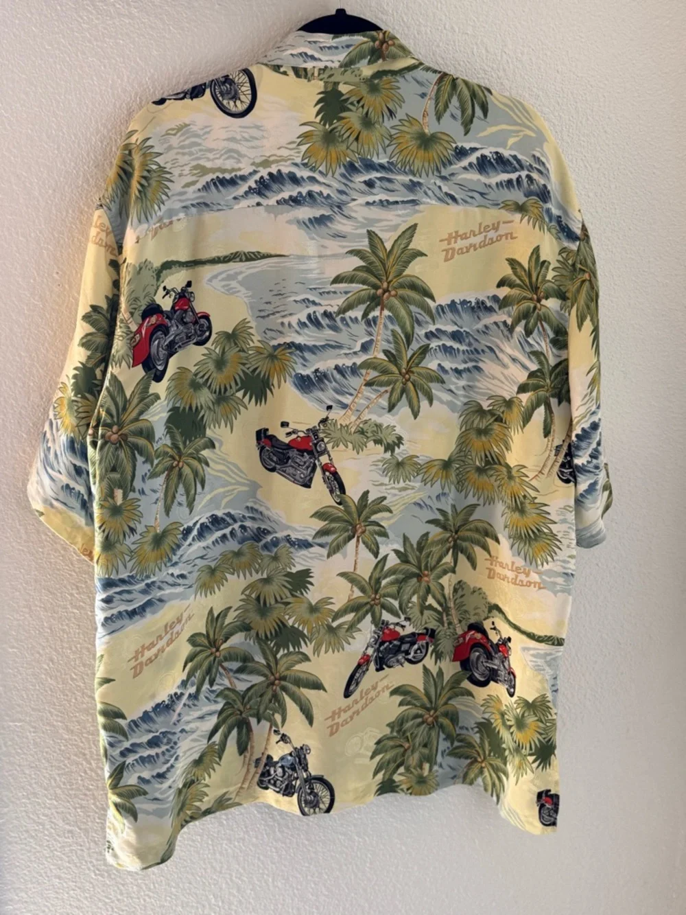 Harley-Davidson x Tori Richard 100% Silk Hawaiian Shirt XL Tropical Motorcycle - Picture 5 of 10